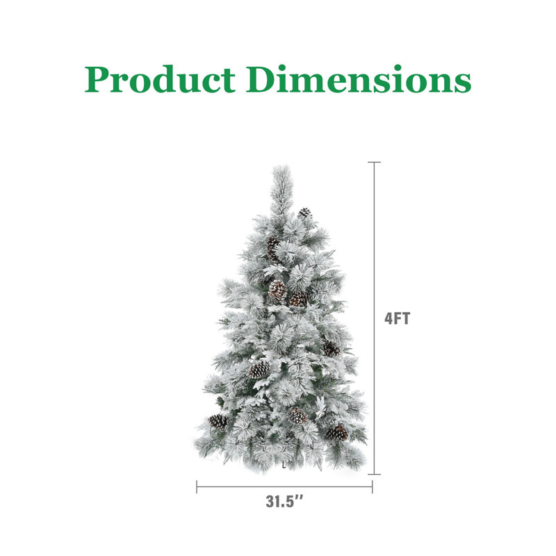 Épinette de Noël artificielle éclairée, 4'
