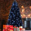 Arbre de Noël noir de 7 pi avec 450 lumières à DEL blanches, 1916 pointes réalistes, branches articulées pour un assemblage rapide et réaliste