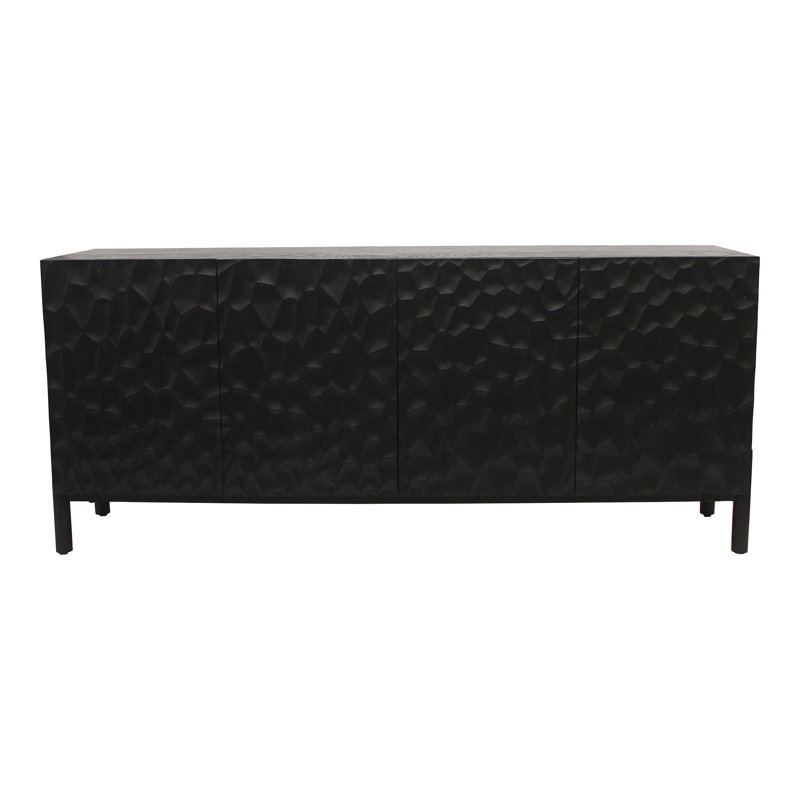 71'' W Solid Wood Sideboard, Black