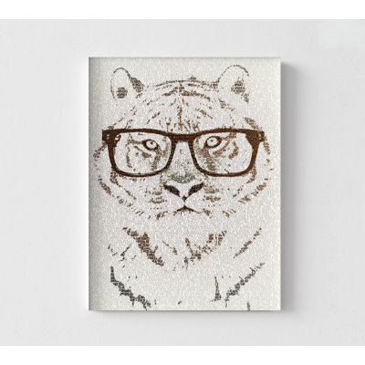 Bengal Tiger Print, Framed Hipster Animal Decor, Black And White Tiger Art, Big Cat Print,Feline Drawing Print,Tiger Artwork,Framed Wall Art