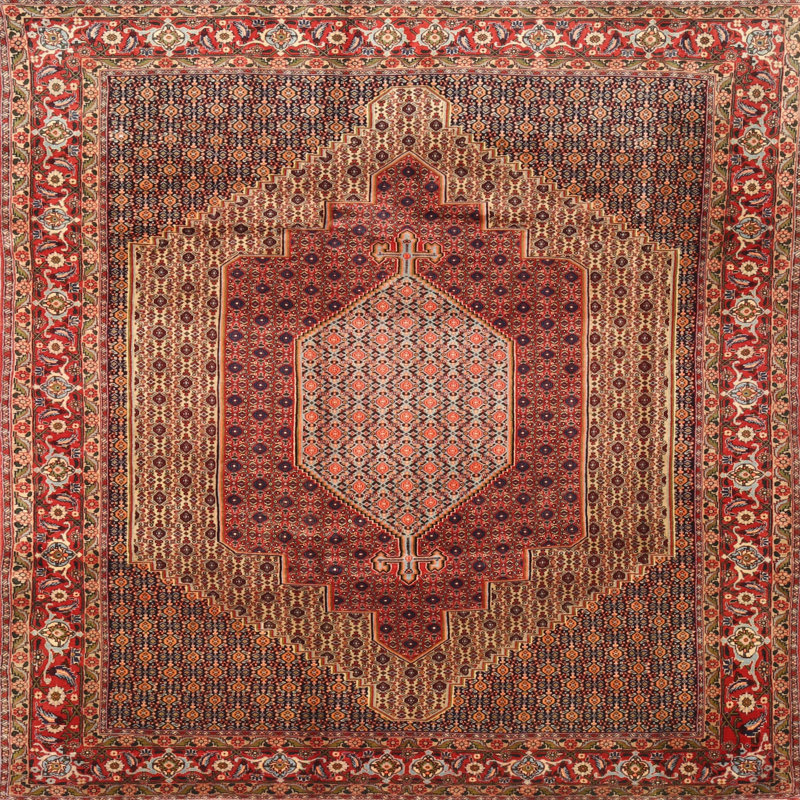 Tapis traditionnel rouge / brun Hvidovre, Rond 8 pi