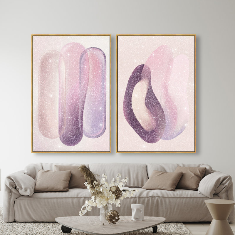 Berry Love Set Set by Oliver Gal, 110"H x 74"W, Gold Floater Frame