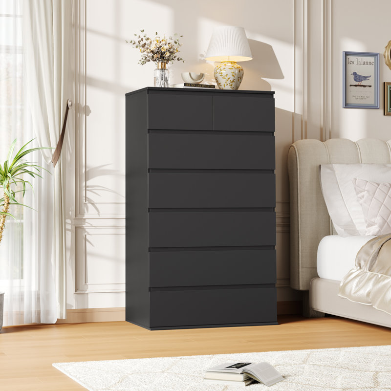 Commode 7 tiroirs, Noir