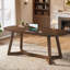 Bureau d'ordinateur de direction ovale 63 po avec plateau en bois massif et pieds-133574034