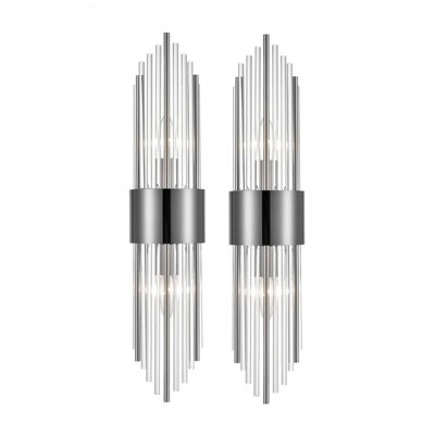 2-light Modern Wall Sconce Set Of 2 – Black