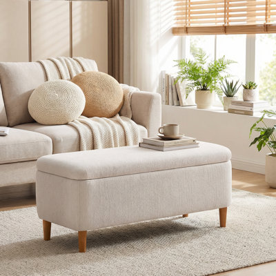 Polyester Upholstered Storage Bench
