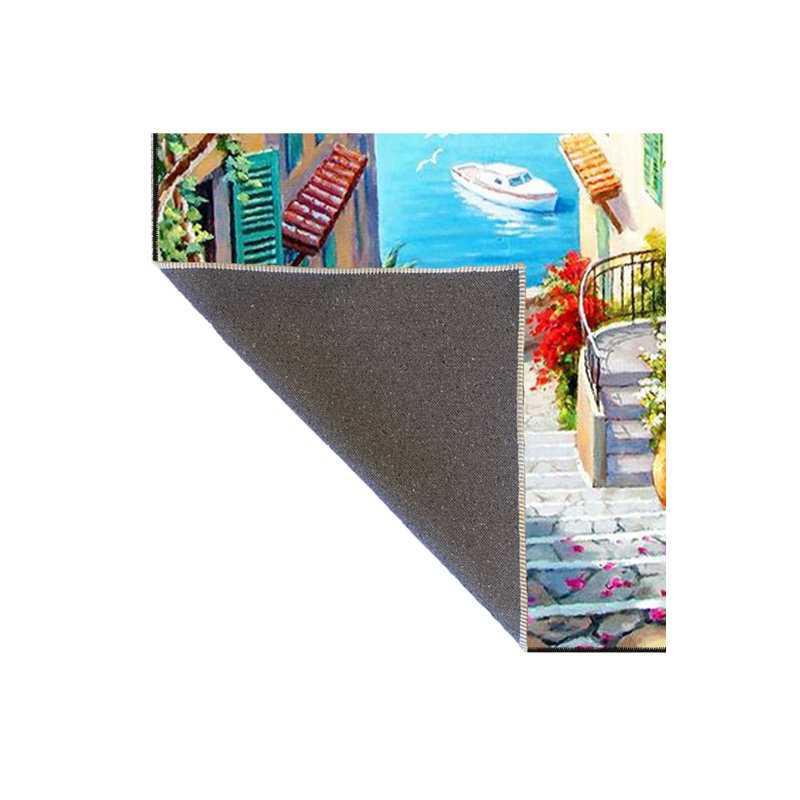 Tapis à motifs Street and Sea View, Sous-tapis rectangulaire de 3 pi 3 po x 4 pi 11 po