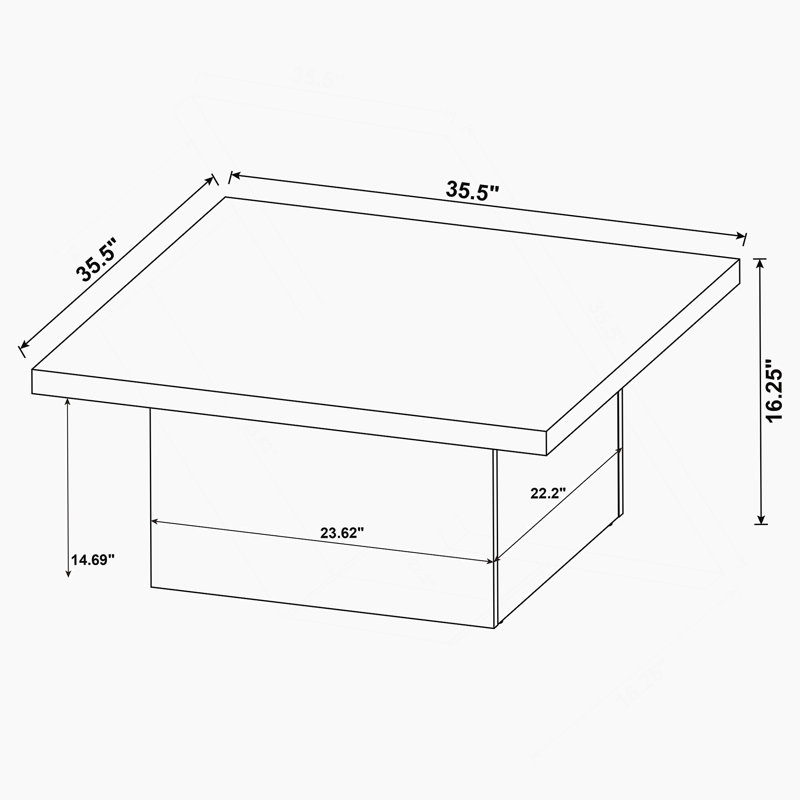 Ensemble de tables basses carrées 2 pièces