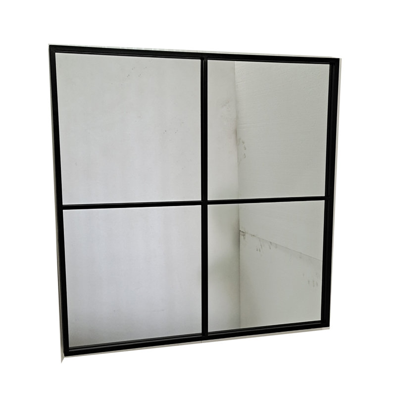 Metal Flat Wall Mirror, Matte Black
