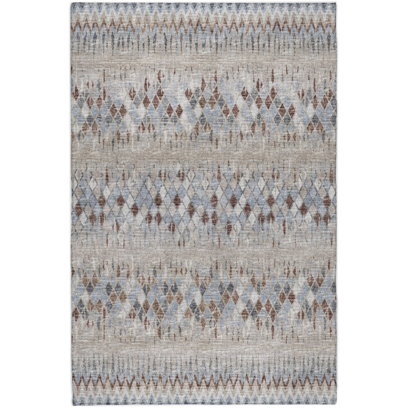 Premium Machine Washable Dream Shag Chevron Rug, Blue, 3' x 5'