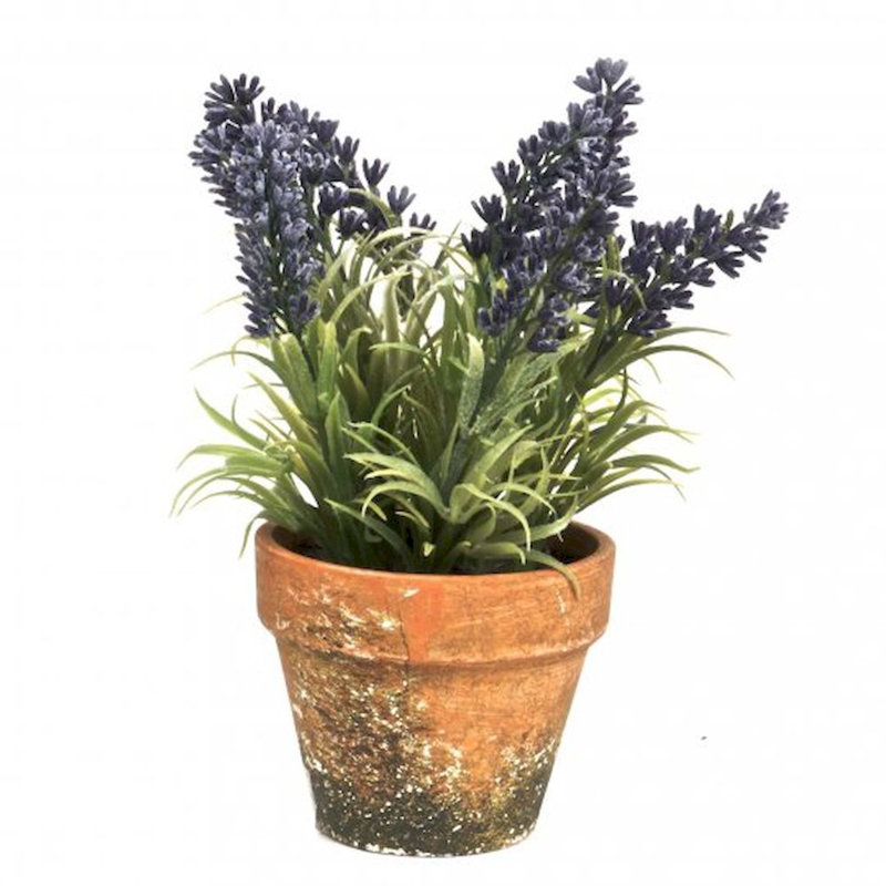 Arrangement floral lavande artificiel en pot