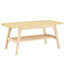 Table basse en bois massif de 47,8 cm de large avec double plateau, idéale pour le salon de beauté et la boutique moderne. Structure robuste. Hauteur : 41,4 cm. Convient aux appartements avec balcon.