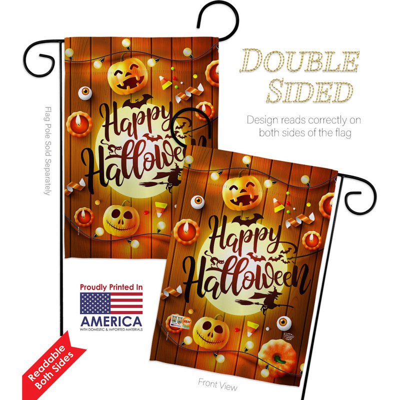 Ensemble de drapeaux en polyester 19 x 13 po Lightful Halloween