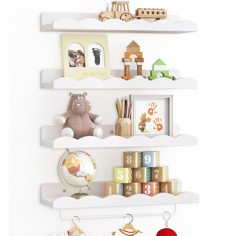Tablettes flottantes, 4 pièces, blanc