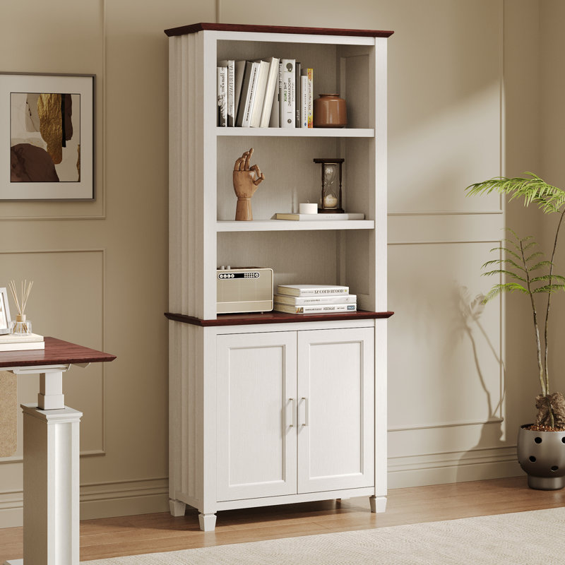 Office Furniture Set: Bookshelf + Standing L-Shaped Desk + Filing Cabinet, One-Stop Solution for an Elegant Office Space