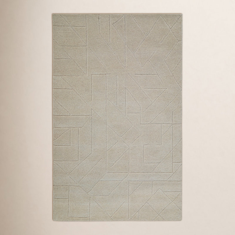 Orenthal Hand Tufted Wool Relief Rug, Rectangle 8' x 10'