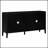 Retro Sideboard With Circular Groove Design And Round Metal Handles For Versatile Home Storage And Decor