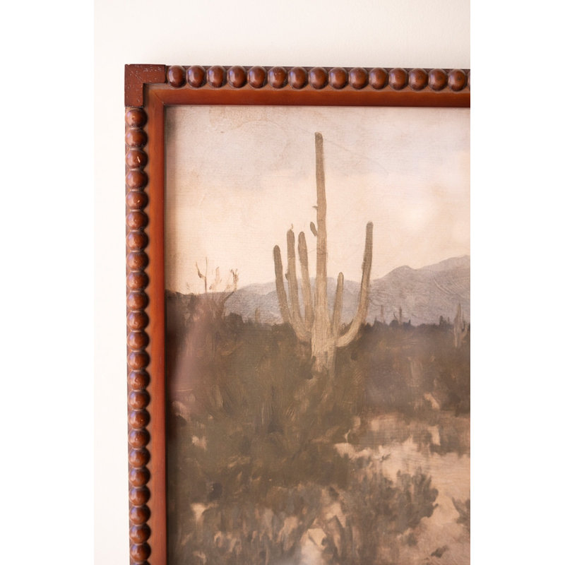  Framed Desert Landscape Print Under Glass – Southwestern Wall Art – 27.5" Tall