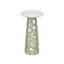 Table d'appoint dorée avec plateau en marbre blanc et table d'appoint moderne avec base en aluminium 11 x 11 x 21,25 po