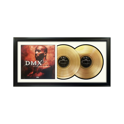 DMX "It's Dark and Hell is Hot" Framed Double Record with White Mat- Gold Vinyl