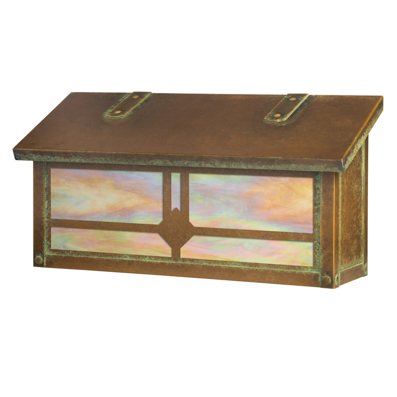 Boîte aux lettres murale horizontale Clairview, Vert nouveau, Or irisé