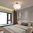 12.6"  3-Light Linen Semi Flush Mount Ceiling Light with Farbic Drum Shade for Living Room Bedroom