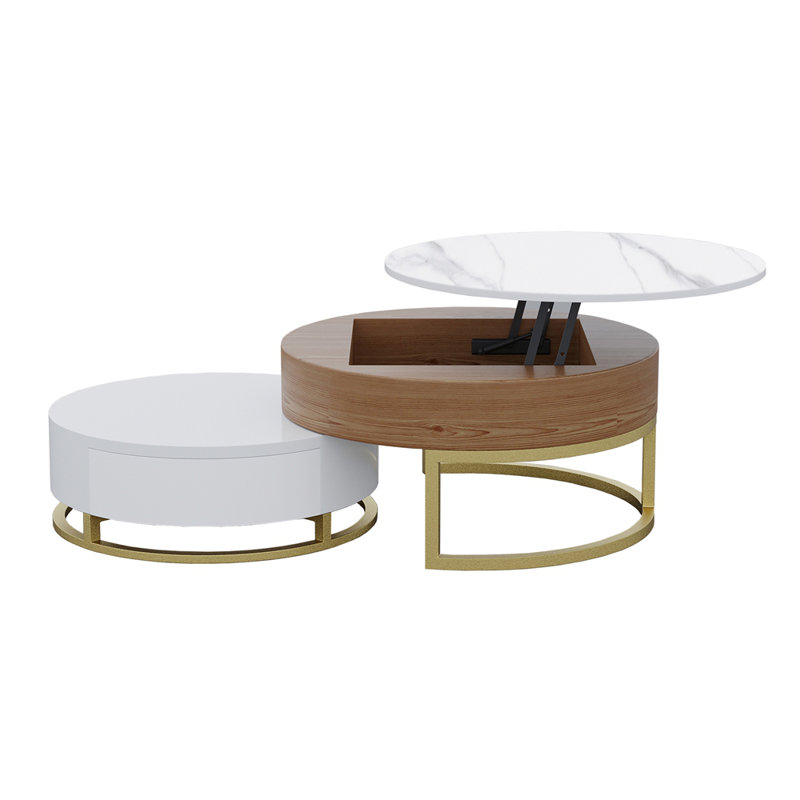 Ensemble de tables basses Bonapart, Blanc Dali / blanc