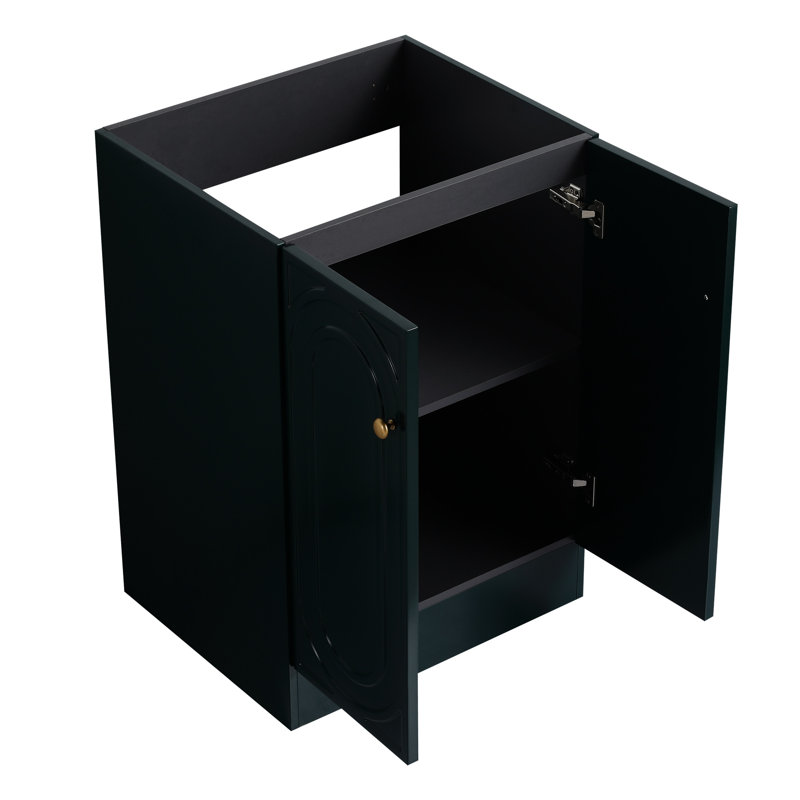 Meuble-lavabo moderne de 24 po - Portes foncées, élégantes et à fermeture en douceur avec et, Vert foncé