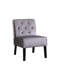 Chaise d'appoint 2 pièces pour bureau à domicile en velours gris avec bouton d'attraction et bordure en mousse