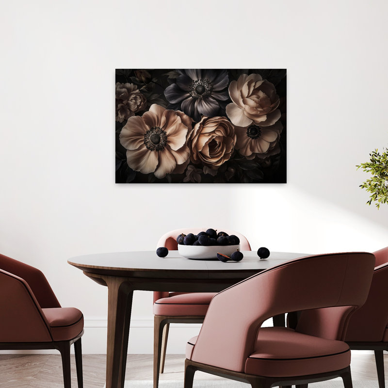 Moody Floral Arrangement Classic Elegant Romantic Rose Flower Wall Art Print by Andrea Haase - Print, 60.96cm H x 91.44cm W