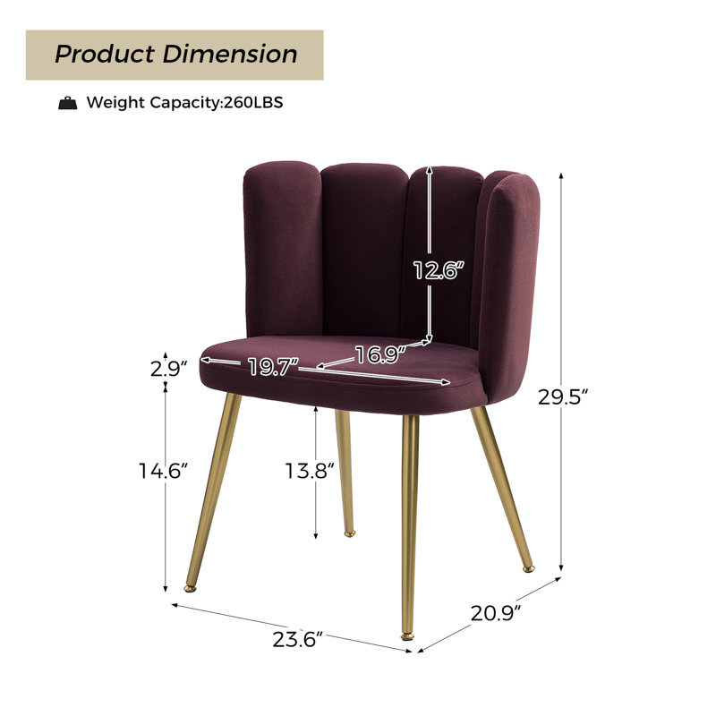 Chaise d'appoint Yorba, Or, 100 % polyester mauve