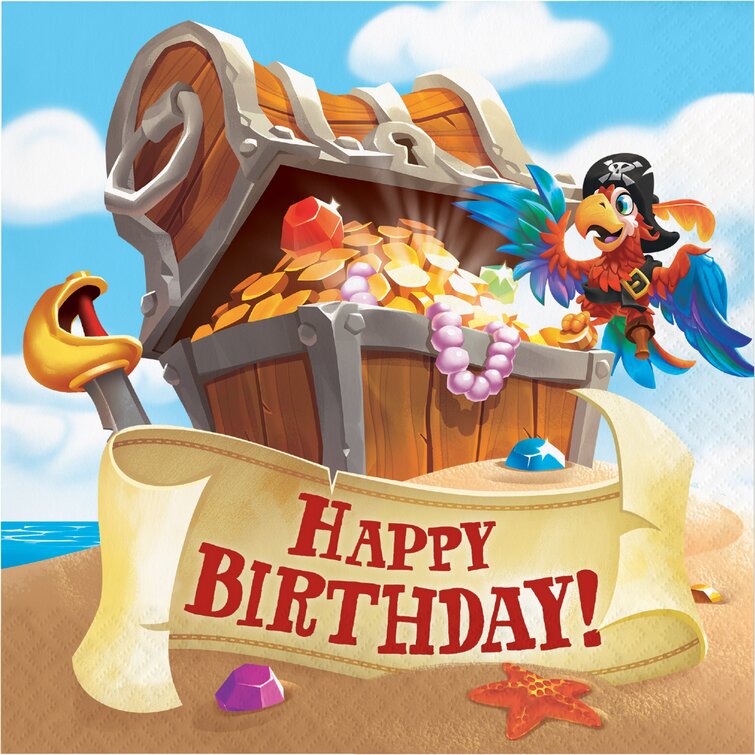 The Party Aisle™ Treasure Island Pirate Happy Birthday 6.5 Paper  Disposable Napkins