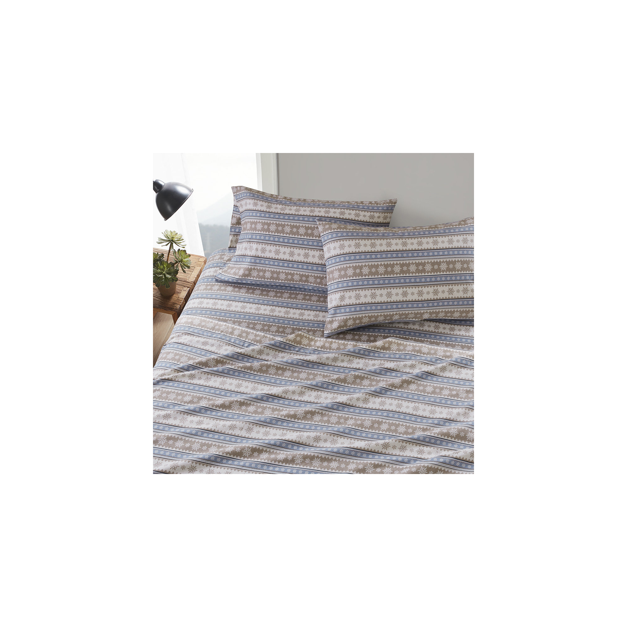 Woolrich 100% Cotton Flannel Sheet Set, King Sheet Set with 2 Pillowcases, Blue Plaid