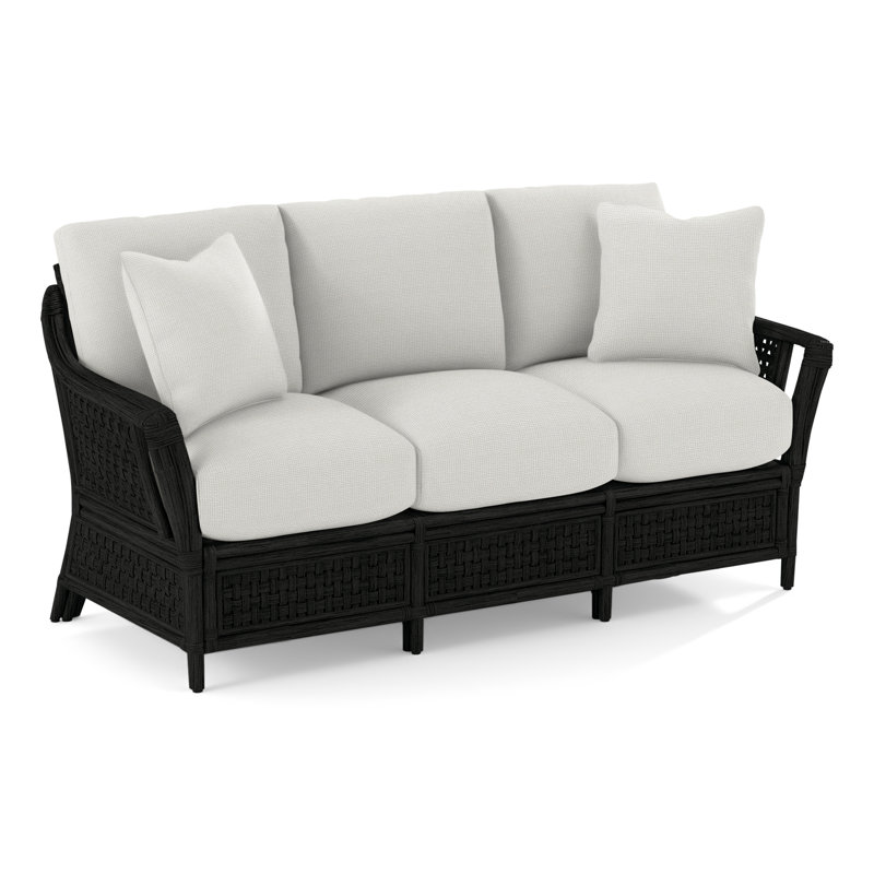 Boca Upholstered 78'' Sofa, Black, Denim Stripe