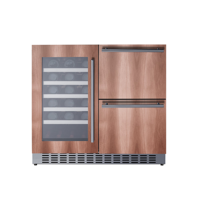 Summit Appliance 36" Wide Combination Wine Cellar & 2-Drawer Refrigerator  (Panel Not Included)
