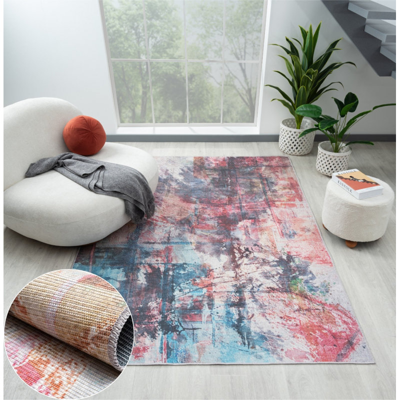Abdelkarim Rectangle 160 cm x 245 cm Abstract Indoor / Outdoor Area Rug