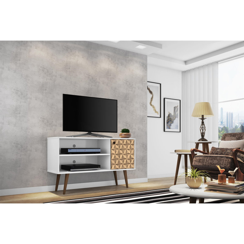 Meuble télé 43 po Liberty, Naturel / Blanc
