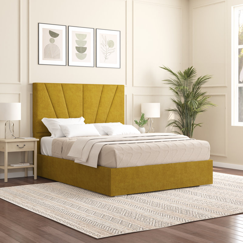 Alahnna Upholstered Bed Frame    , Turmeric, Small Double (4')