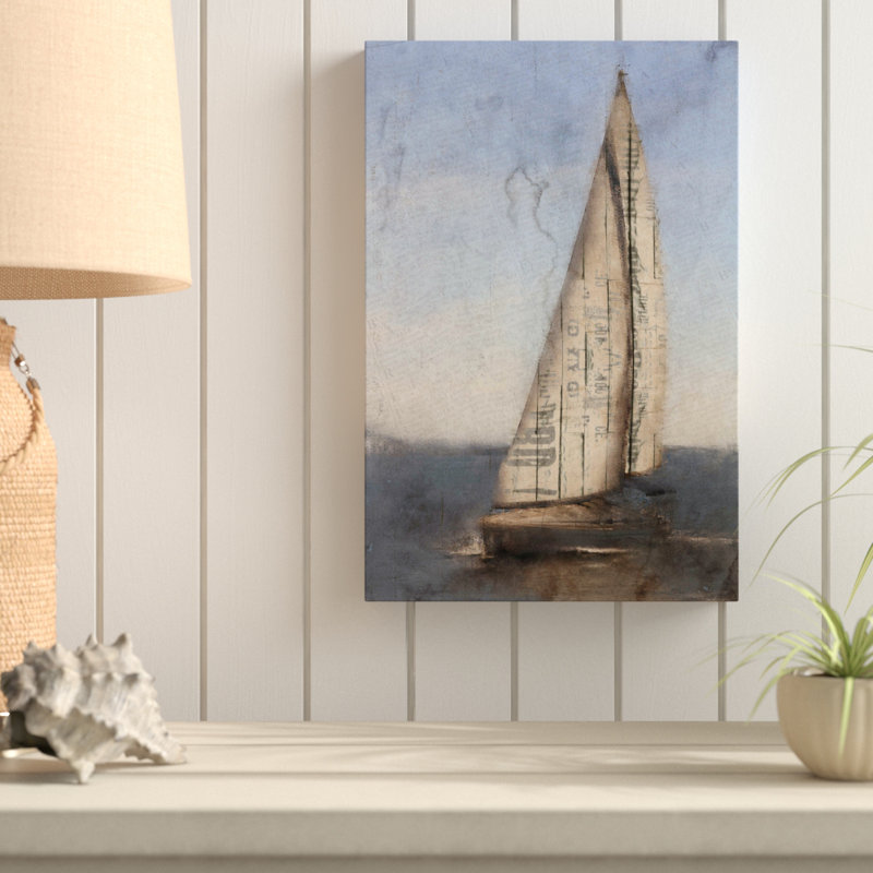 « voilier », reproduction d’impression sur toile tendue, H 26 po x l 18 po x P 1,5 po