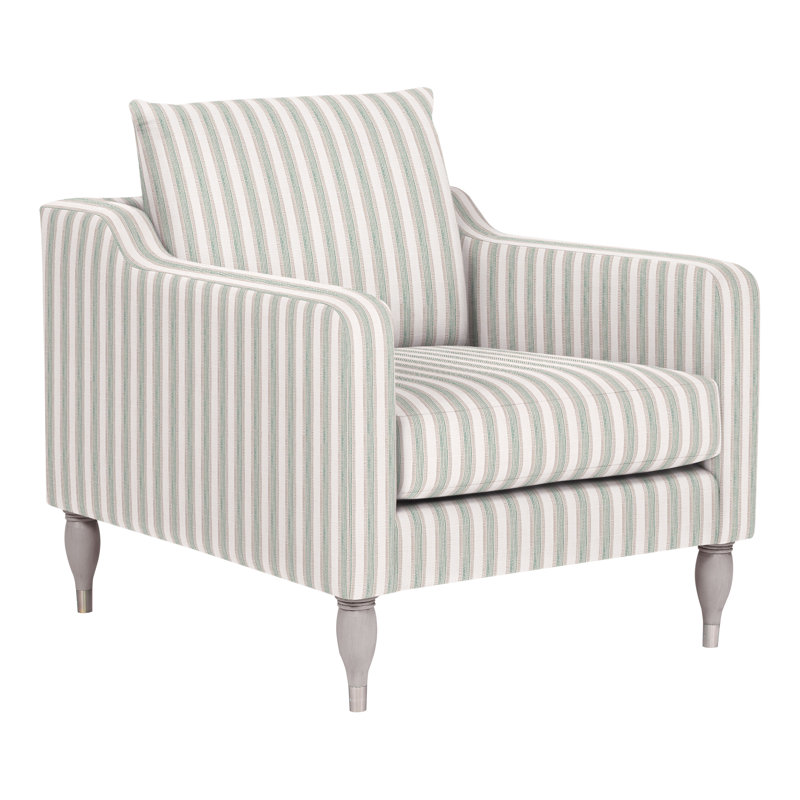 Chaise Thea, Perigold Piccadilly rayé frêne, Gris colombe