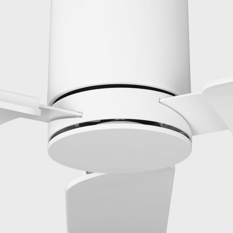 Visual Comfort Fan Cleancut Smart 54 LED Indoor Ceiling Fan with Threaded Downrod, Matte White ABS blades and Handheld Remote