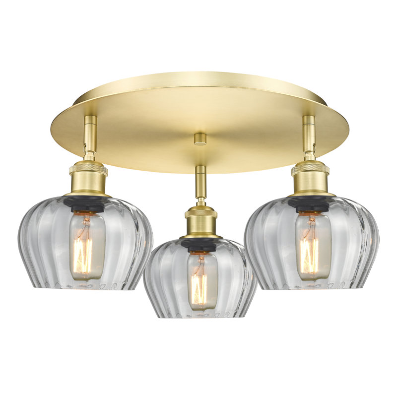 Plafonnier encastré Fenton, Transparent, Or satiné