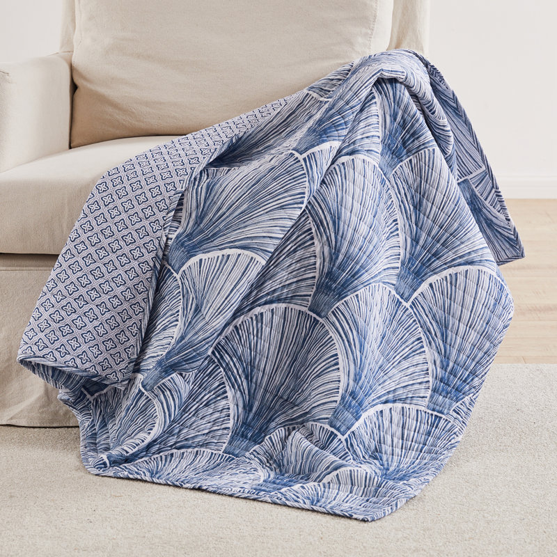 Wexford Grey  Quilted Throw, Blue