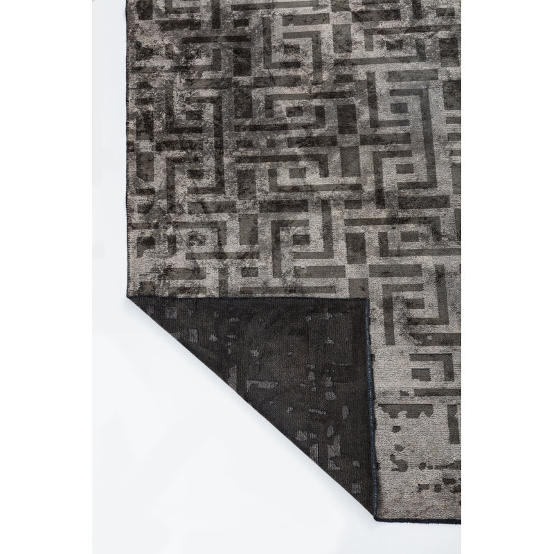 Rapture Gray/Beige/Black Geometric Luxury Area Rug, Rectangle 7'10" x 11'2"