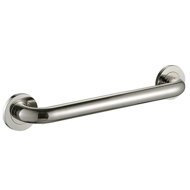 Barre d'appui ronde 18 po - Nickel poli, fabrication en laiton de qualité supérieure, quincaillerie d'installation incluse