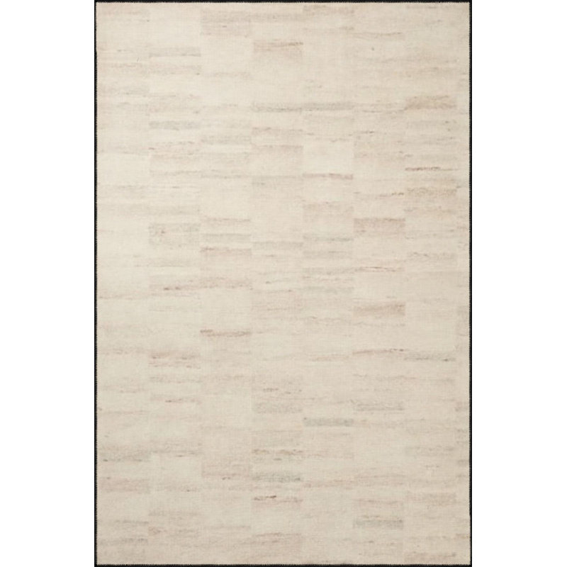 Tapis crème lavable à la machine à motifs colorés crème, Sous-tapis rectangulaire 3 pi 11 po x 5 pi 11 po i