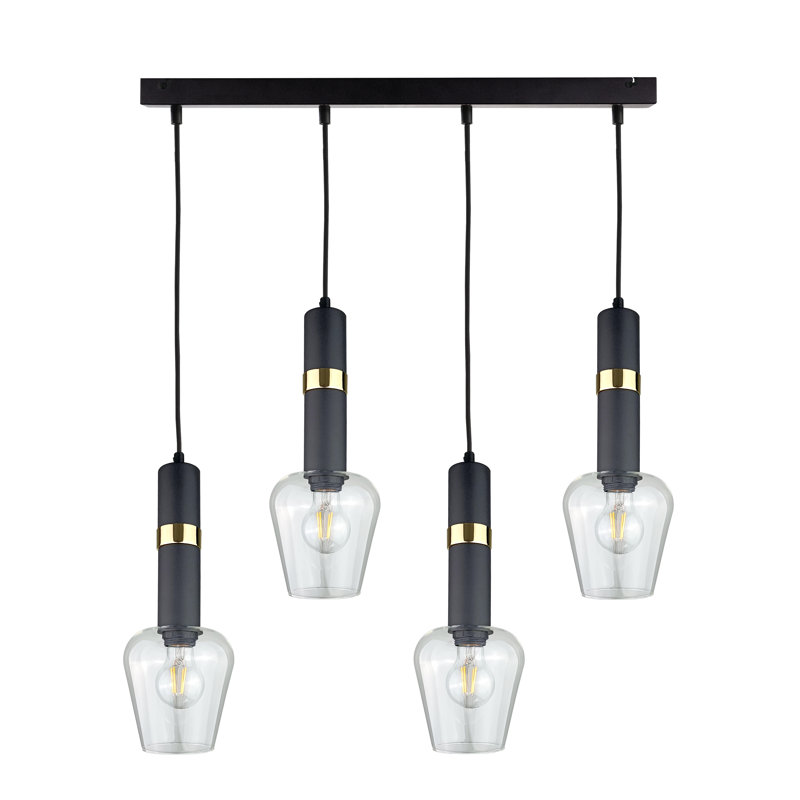 Kiron 4 - Light Kitchen Island Pendant, Black/Gold