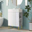 Meuble-lavabo blanc 21,6 po, armoire combinée, lavabo simple en céramique, rangement sur le côté droit