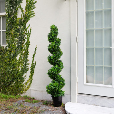 5 pi Arbre artificiel topiaire en spirale résistant aux rayons UV