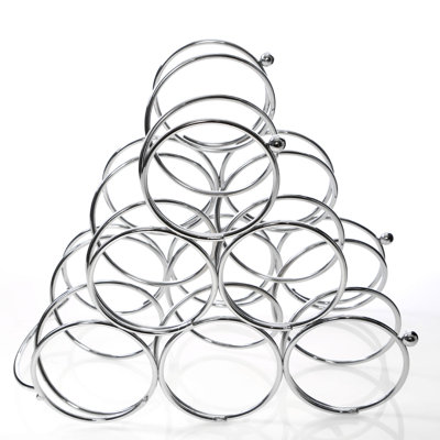 Floor Wine Bottle Rack in Chrome